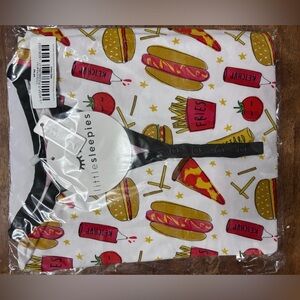 Little Sleepies Fast Food Print Pajama Short Sleeve Top - White, Red, Yellow